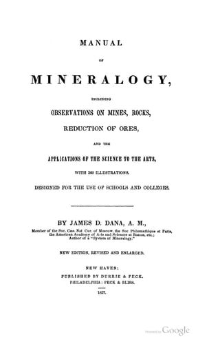 Manual of mineralogy