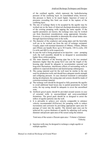 Manual on artificial recharge of ground water | PDF
