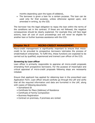 Manual on loan policy procedure for ccs microfinance | DOCX