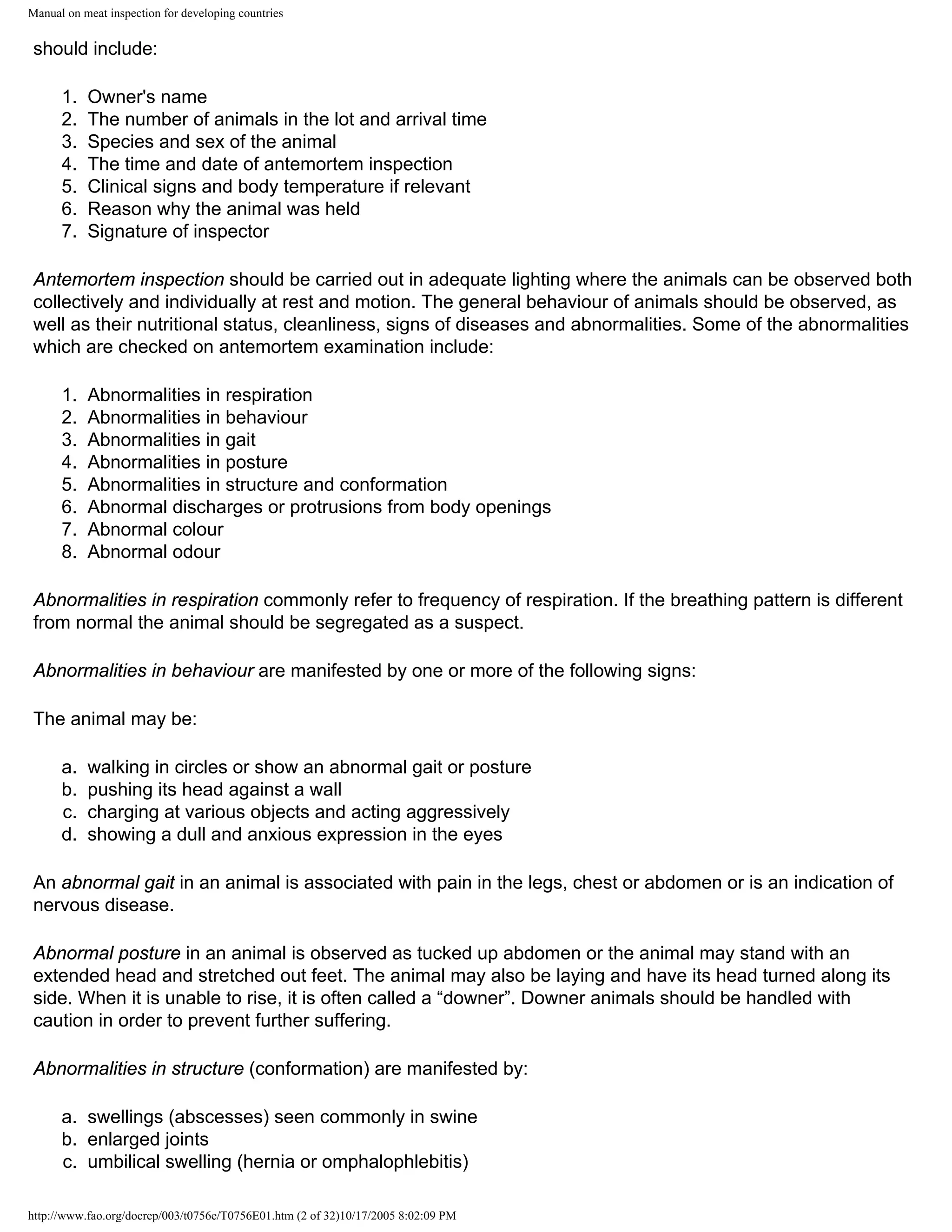 Manual on meat inspection for developing countries | PDF
