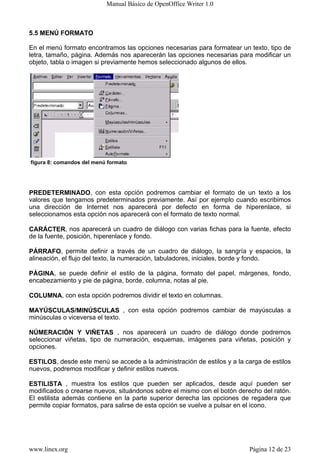 Manual Open Office Writer | PDF