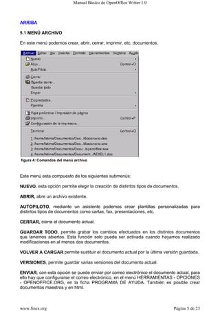 Manual Open Office Writer | PDF