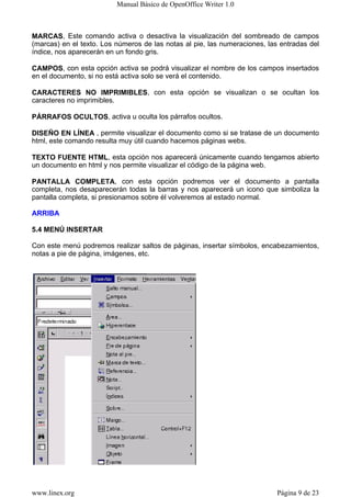 Manual Open Office Writer | PDF