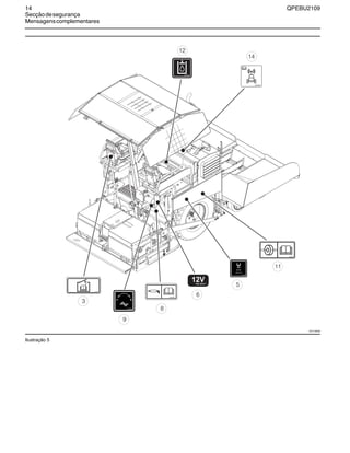 14 QPEBU2109
Secçãodesegurança
Mensagenscomplementares
Ilustração 5
081-6617 3
169-2876 1
12V
278-7580
312-6459
279-6497 1
307-0047
224-8697 1
158-7864 1
3
9
8
5
11
12
14
6
XS1139AB
 