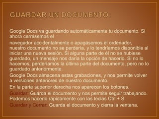 MANUAL OPERATIVO DE GOOGLE DOCS | PPTX