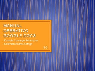 -Daniela Camargo Bohórquez 
-Cristhian Andrés Ortega 
9-3 
 