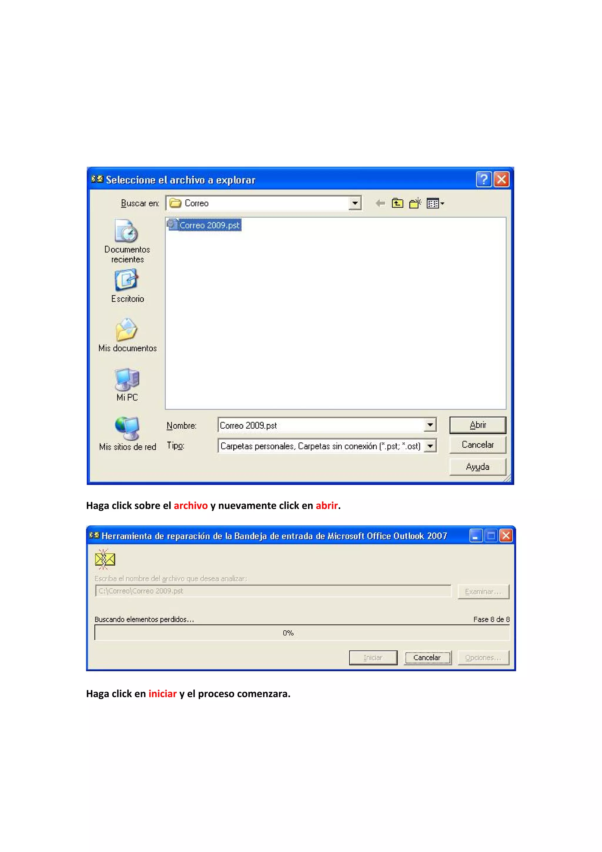  
 
 
 
 
 
 
 
 
Haga click sobre el archivo y nuevamente click en abrir. 
 
 
 
Haga click en iniciar y el proceso comenzara. 
 
 
 