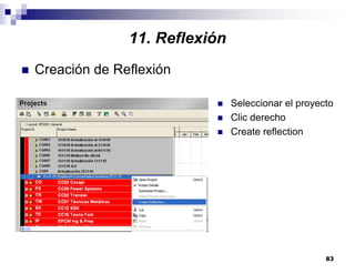 83
Creación de Reflexión
Seleccionar el proyecto
Clic derecho
Create reflection
11. Reflexión
 
