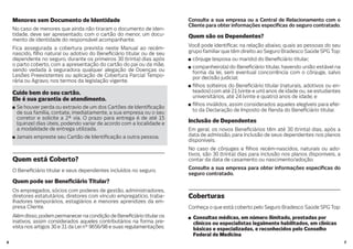 76
Menores sem Documento de Identidade
No caso de menores que ainda não tiraram o documento de iden-
tidade, deve ser apresentado, com o cartão do menor, um docu-
mento de identidade do responsável acompanhante.
Fica assegurada a cobertura prevista neste Manual ao recém-
nascido, lho natural ou adotivo do Bene ciário titular ou de seu
dependente no seguro, durante os primeiros 30 (trinta) dias após
o parto coberto, com a apresentação do cartão do pai ou da mãe,
sendo vedada à seguradora qualquer alegação de Doenças ou
Lesões Preexistentes ou aplicação de Cobertura Parcial Tempo-
rária ou Agravo, nos termos da legislação vigente.
Cuide bem do seu cartão.
Ele é sua garantia de atendimento.
Se houver perda ou extravio de um dos Cartões de Identi cação
de sua família, contate, imediatamente, a sua empresa ou o seu
corretor e solicite a 2ª via. O prazo para entrega é de até 15
(quinze) dias úteis, podendo variar de acordo com a localidade e
a modalidade de entrega utilizada.
Jamais empreste seu Cartão de Identi cação a outra pessoa.
Quem está Coberto?
O Bene ciário titular e seus dependentes incluídos no seguro.
Quem pode ser Bene ciário Titular?
Os empregados, sócios com poderes de gestão, administradores,
diretores estatutários, diretores com vínculo empregatício, traba-
lhadores temporários, estagiários e menores aprendizes da em-
presa Cliente.
Além disso, podem permanecer na condição de Bene ciário titular os
inativos, assim considerados aqueles contributários na forma pre-
vista nos artigos 30 e 31 da Lei nº 9656/98 e suas regulamentações.
Consulte a sua empresa ou a Central de Relacionamento com o
Cliente para obter informações especí cas do seguro contratado.
Quem são os Dependentes?
Você pode identi car, na relação abaixo, quais as pessoas do seu
grupo familiar que têm direito ao Seguro Bradesco Saúde SPG Top:
cônjuge (esposa ou marido) do Bene ciário titular;
companheiro(a) do Bene ciário titular, havendo união estável na
forma da lei, sem eventual concorrência com o cônjuge, salvo
por decisão judicial;
lhos solteiros do Bene ciário titular (naturais, adotivos ou en-
teados) com até 21 (vinte e um) anos de idade ou, se estudantes
universitários, até 24 (vinte e quatro) anos de idade; e
lhos inválidos, assim considerados aqueles elegíveis para efei-
to da Declaração de Imposto de Renda do Bene ciário titular.
Inclusão de Dependentes
Em geral, os novos Bene ciários têm até 30 (trinta) dias, após a
data de admissão, para inclusão de seus dependentes nos planos
disponíveis.
No caso de cônjuges e lhos recém-nascidos, naturais ou ado-
tivos, são 30 (trinta) dias para inclusão nos planos disponíveis, a
contar da data de casamento ou nascimento/adoção.
Consulte a sua empresa para obter informações especí cas do
seguro contratado.
Coberturas
Conheça o que está coberto pelo Seguro Bradesco Saúde SPG Top:
Consultas médicas, em número ilimitado, prestadas por
clínicos ou especialistas legalmente habilitados, em clínicas
básicas e especializadas, e reconhecidos pelo Conselho
Federal de Medicina
 