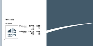 Única cor
Cor Principal

Pantone

CMYK

RGB

Pantone

CMYK

RGB

7546c

30% 7546c

C:
M:
Y:
K:

033
004
000
072

C: 9,96
M: 1,21
Y: 000
K: 21,74

R: 066
G: 089
B: 104

R: 183
G: 196
B: 206

Assinatura

28

29

 