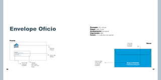 Envelope Ofício

Formato: 229 x 114 mm
Papel: sulfite 75 g/m²
Acabamento: faca especial
Impressão: offset
Cores: 2 x 1 sendo duas cores especiais

Frente
Futura 9pt
Condensed
ExtraBold
Marca da
Empresa

Santos

Destinatário
EMPRESA EMPRESARIAL LTDA
Rua dos Empresários, nº 999 - Bairro Empresarial
Cep 01010-010
Empresarianópolis - EP

Futura 10pt
Condensed
ExtraBold

56

Verso

Futura 10pt
Medium

Etiqueta
6182 Pimaco
339 x 101,6 mm
Branca

Nome da cidade
Futura 24,4pt
Condensed
ExtraBold

Parque da Montanha
Rua Capitão Galrão, 104 Centro | Mairiporã SP 07600-000
11 4604 2218 | 4419- 1323 | www. imarq.com.br

57

 