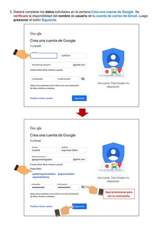 Manual para crear cuenta gmail cpw | PDF