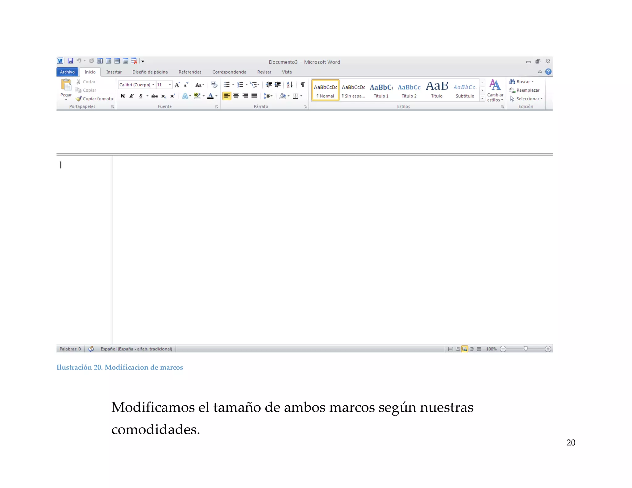 Ilustración 20. Modificacion de marcos

Modificamos el tamaño de ambos marcos según nuestras
comodidades.
20

 