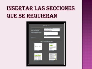 Insertar las secciones que se requieran 