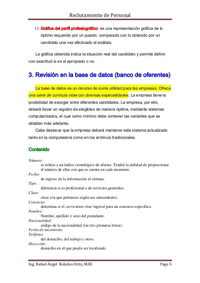 Manual para el reclutamiento y selección de personal