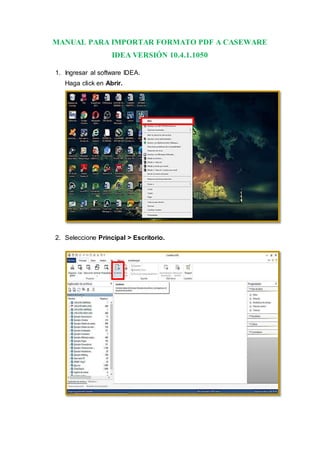 Caseware Pdf Manual para importar formato pdf a caseware idea | DOCX
