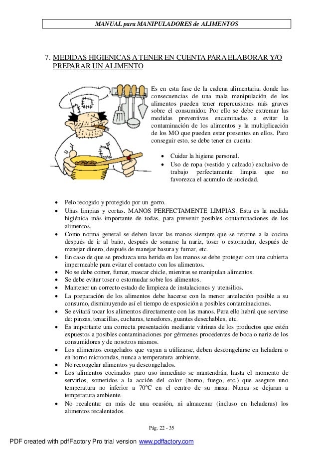 Manual para manipuladores de alimentos Manual para manipuladores de alimentos