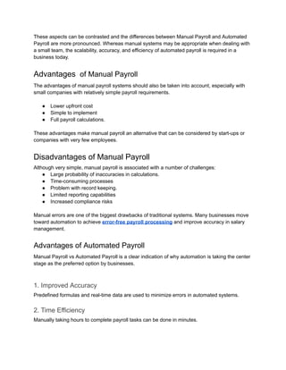 Manual Payroll vs Automated Payroll: What’s Best for Businesses? | PDF