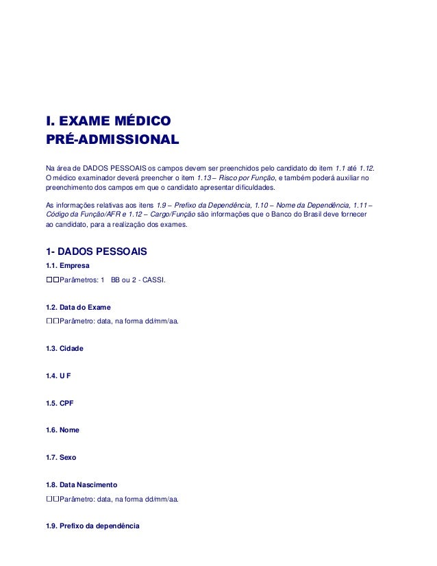 Carta para exame demissional