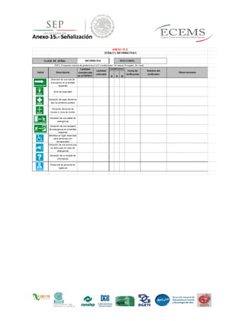 Anexo 15.- Señalización
 