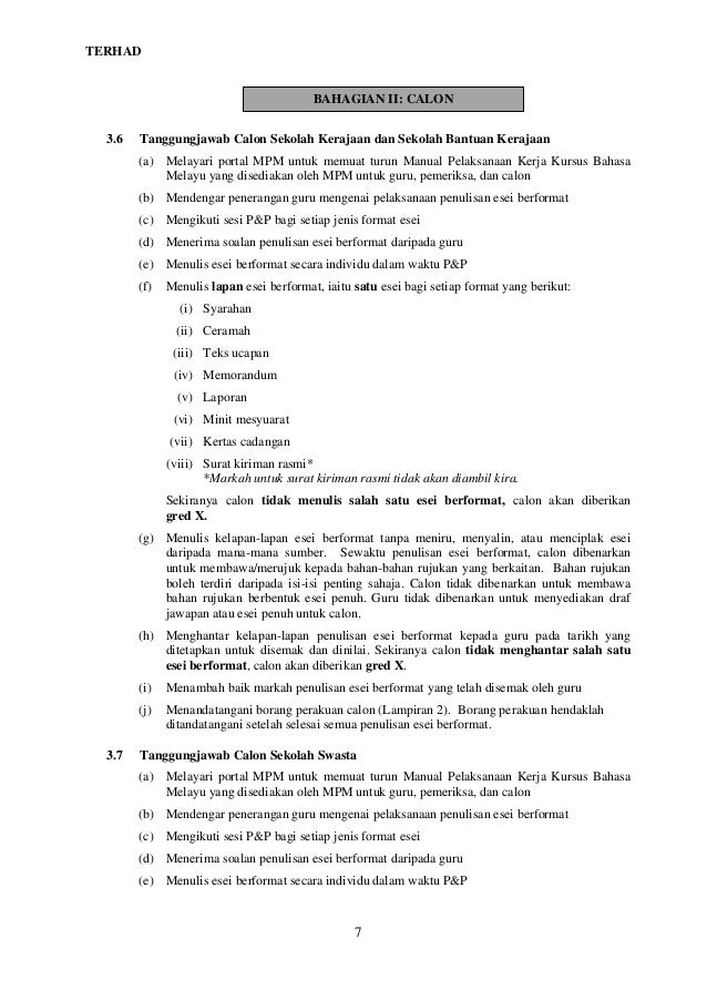 Manual pelaksanaan kk bm Manual pelaksanaan kk bm