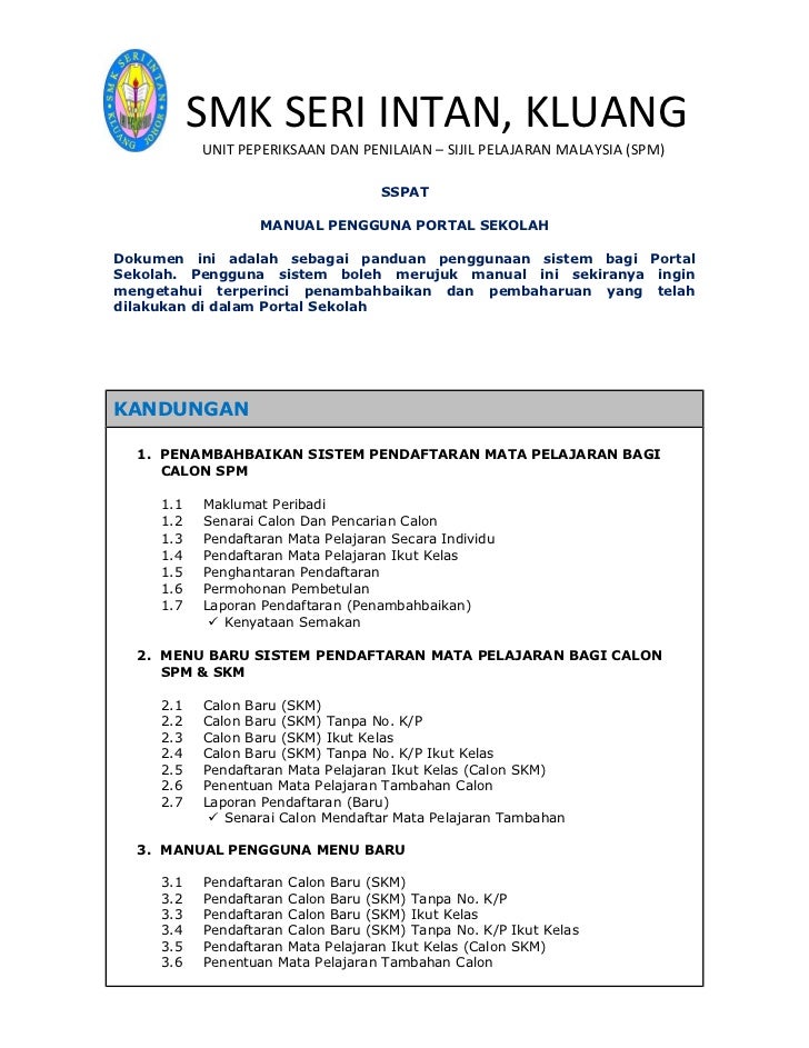 Manual Pendaftaran Spm Sspat