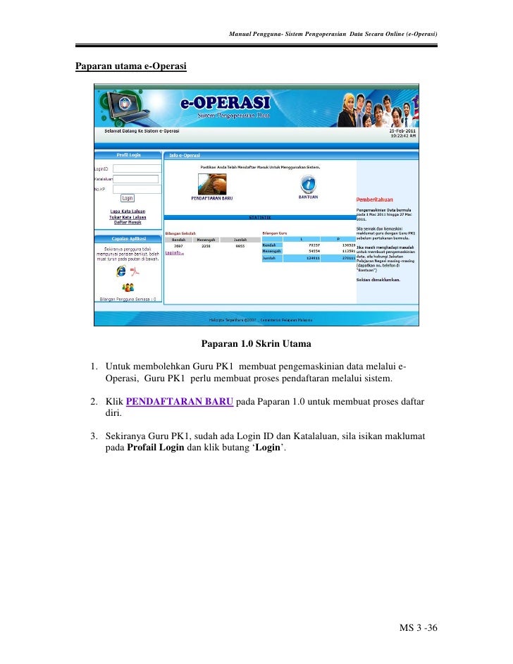 E-operasi bukan guru login