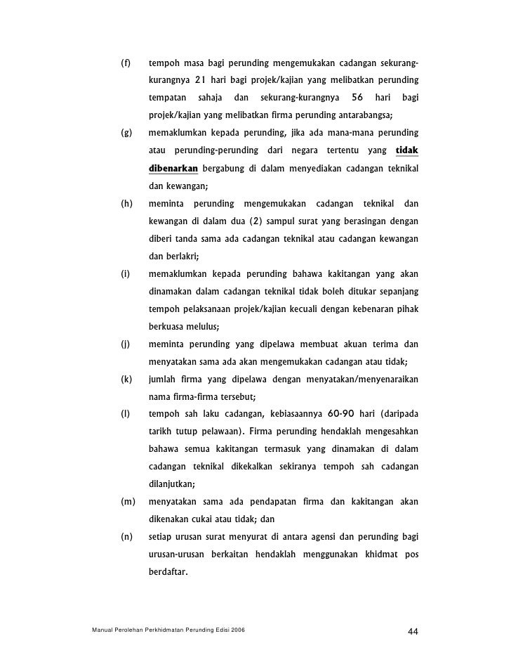 manual perolehan perkhidmatan perunding