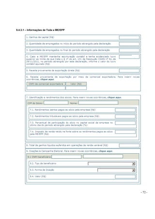 - 72 -
9.4.3.1 – Informações de Toda a ME/EPP
 