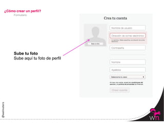Formulario




Sube tu foto
Sube aquí tu foto de perfil




                              15	
  
 