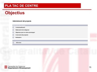 PLA TAC DE CENTRE

Objectius




                    15
 