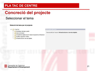PLA TAC DE CENTRE

Concreció del projecte
Seleccionar el tema




                         21
 