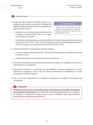 manual portafolio docente 2024 para educación adultos y jóvenes | PDF