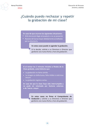 manual portafolio docente 2024 para educación adultos y jóvenes | PDF