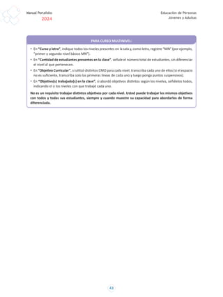 manual portafolio docente 2024 para educación adultos y jóvenes | PDF