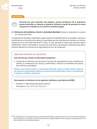 manual portafolio docente 2024 para educación adultos y jóvenes | PDF