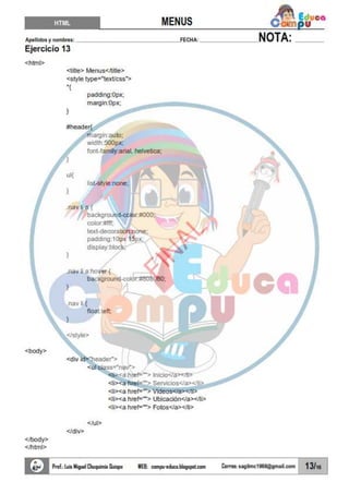 Estudiantes Html Manual Practico de HTML para estudiantes | PDF
