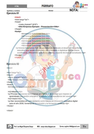 Estudiantes Html Manual Practico de HTML para estudiantes | PDF