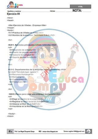 Estudiantes Html Manual Practico de HTML para estudiantes | PDF