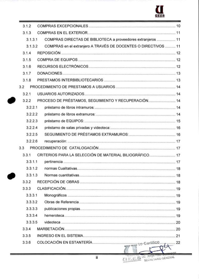 Manual De Procedimientos Biblioteca