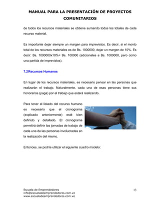 Manual para la Elaboración de Proyectos Comunitarios | PDF
