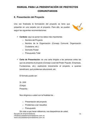Manual para la Elaboración de Proyectos Comunitarios | PDF