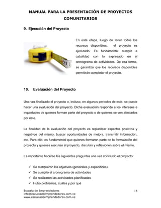 Manual para la Elaboración de Proyectos Comunitarios | PDF