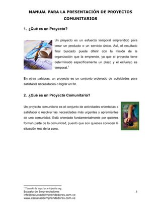 Manual para la Elaboración de Proyectos Comunitarios | PDF