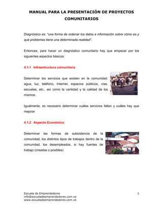 Manual para la Elaboración de Proyectos Comunitarios | PDF