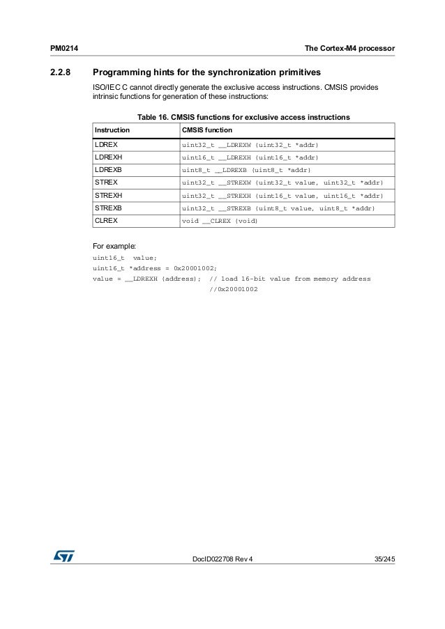 primitives synchronization c f4 32 stm programação Manual