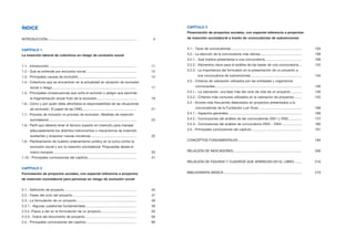 ÍNDICE                                                                                                                    CAPÍTULO 3
                                                                                                                          Financiación de proyectos sociales, con especial referencia a proyectos
INTRODUCCIÓN...............................................................................................           5   de inserción sociolaboral a través de convocatorias de subvenciones


CAPÍTULO 1                                                                                                                3.1.- Tipos de convocatorias............................................................................          103
La inserción laboral de colectivos en riesgo de exclusión social                                                          3.2.- La elección de la convocatoria más idónea ............................................                      108
                                                                                                                          3.2.1.- Qué implica presentarse a una convocatoria .......................................                        108
1.1.- Introducción .............................................................................................     11   3.2.2.- Elementos clave para el análisis de las bases de una convocatoria ...                                     122
1.2.- Qué se entiende por exclusión social......................................................                     12   3.2.3.- La importancia del formulario en la presentación de un proyecto a
1.3.- Principales causas de exclusión..............................................................                  12            una convocatoria de subvenciones.......................................................                  134
1.4.- Colectivos que se encuentran en la actualidad en situación de exclusión                                             3.3.- Criterios de valoración utilizados por las entidades y organismos
        social o riesgo..........................................................................................    17          convocantes.............................................................................................   146
1.5.- Principales consecuencias que sufre el excluido y peligro que esconde                                               3.3.1.- La valoración, una fase más del ciclo de vida de un proyecto ............                                 146
        la fragmentación social fruto de la exclusión ..........................................                     19   3.3.2.- Criterios más comunes utilizados en la valoración de proyectos ........                                   155
1.6.- Cómo y por quién debe afrontarse la responsabilidad de las situaciones                                              3.4.- Errores más frecuentes detectados en proyectos presentados a la
        de exclusión. El papel de las ONG..........................................................                  21          convocatorias de la Fundación Luis Vives ..............................................                    168
1.7.- Proceso de inclusión vs proceso de exclusión. Medidas de inserción                                                  3.4.1.- Aspectos generales...............................................................................         168
        sociolaboral..............................................................................................   23   3.4.2.- Conclusiones del análisis de las convocatorias 2001 y 2002 ..............                                 172
1.8.- Perfil que debería tener el técnico experto en inserción para manejar                                               3.4.3.- Conclusiones del análisis de convocatoria 2003 – 2004 .....................                               180
        adecuadamente los distintos instrumentos o mecanismos de inserción                                                3.5.- Principales conclusiones del capítulo......................................................                 191
        existentes y proponer nuevas iniciativas.................................................                    32
1.9.- Planteamiento de nuestro ordenamiento jurídico en la lucha contra la                                                CONCEPTOS FUNDAMENTALES ....................................................................                      194
        exclusión social y por la inserción sociolaboral. Propuestas desde el
        marco europeo.........................................................................................       33   RELACIÓN DE INDICADORES .........................................................................                 206
1.10.- Principales conclusiones del capítulo....................................................                     41
                                                                                                                          RELACIÓN DE FIGURAS Y CUADROS QUE APARECEN EN EL LIBRO ........                                                   216
CAPÍTULO 2
Formulación de proyectos sociales, con especial referencia a proyectos                                                    BIBLIOGRAFÍA BÁSICA ...................................................................................           219
de inserción sociolaboral para personas en riesgo de exclusión social


2.1.- Definición de proyecto .............................................................................           45
2.2.- Fases del ciclo del proyecto………………………….. ..............................                                        47
2.3.- La formulación de un proyecto………………………….. ..........................                                           49
2.3.1.- Algunas cuestiones fundamentales ......................................................                      49
2.3.2.-Pasos a dar en la formulación de un proyecto......................................                            50
2.3.3.- Índice del documento de proyecto ......................................................                      56
2.4.- Principales conclusiones del capítulo......................................................                    99
 