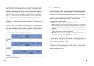 yecto está abocado al fracaso. Es por ello que en la fase de diseño se han delimitar clara-     b.4)      PRESUPUESTO
     mente cuáles son los recursos humanos que se van a necesitar durante la ejecución dis-
     tinguiendo entre personal contratado y voluntario, distinción básica porque el grado de         Para adquirir los medios materiales y contratar a los profesionales necesarios para el des-
     compromiso y de exigencia en uno y otro caso puede ser muy distinto. Pero no basta con          arrollo de las actividades previstas, se ha de disponer de recursos económicos suficientes.
     hacer una estimación del número de personas necesarias; es necesario ir más allá con-           Con este fin se deberá hacer una previsión acerca de lo que va a costar acometer dichas
     cretando otros aspectos como son la titulación que deben tener cada una de ellas, las fun-      actividades, solicitando cotizaciones a los proveedores y estimando los costes de personal.
     ciones que se le asignen, los años de experiencia profesional, las horas semanales de tra-
     bajo y, en el caso de que se trate de personal contratado, el salario mensual previsto.         El resultado final se reflejará en el llamado Presupuesto, en el que se detallan los recursos
                                                                                                     materiales y humanos necesarios para llevar a cabo el proyecto y su coste.
     También es recomendable aclarar si dicho personal colabora ya con la entidad o es nece-
     sario buscarlo y, en este caso, prever las posibles complicaciones que pudieran surgir en       El Presupuesto puede ser de varios tipos:
     este proceso.                                                                                          • Global: si en el mismo se recoge el coste total del proyecto.
                                                                                                            • Anual: si se refleja el coste total anual de los medios materiales y humanos. La suma
     Se adjunta el modelo que utiliza el Ayuntamiento de Madrid para recoger la información                  de presupuestos anuales da como resultado el presupuesto total (en un proyecto de
     relativa a los recursos humanos distinguiendo entre personal voluntario y personal contra-              tres años habría tres presupuestos anuales y uno global, resultado de la suma de los
     tado y dentro de éstos entre aquellos con contrato fijo y aquellos con contrato temporal,               anteriores).
     distinción que en el caso de las administraciones públicas suele ser exigida.                          • Desglosado: en el que se pormenorizan todas las partidas detallándose también las
                                                                                                             distintas subpartidas que integran cada una de ellas.
        Cuadro 2.7. Ejemplo de Cuadros de Recursos Humanos                                                  • Resumido: en el que se agrupan las partidas en categorías más generales para su
                                                                                                             simplificación (coincidiría con el presupuesto anual o el global).
                                                              Años de
                                                 Funciones                   Horas      Salario en
                         Nº     Titulación                   experiencia
                                                 asignadas                 semanales    Euros/mes    En todo proyecto se ha de adjuntar un Presupuesto Global y un Presupuesto Detallado. Si
                                                             profesional
                                                                                                     el plazo de ejecución supera los doce meses, también se hace necesario presentar un
     Contratados
                                                                                                     Presupuesto Anual (uno por cada año de ejecución) y un Presupuesto Global o Resumen
     fijos
                                                                                                     (que es la suma de los Presupuestos Anuales).

                                                              Años de
                                                 Funciones                   Horas      Salario en   Un ejemplo de formato de Presupuesto Global es el que se adjunta a continuación; en él
                         Nº     Titulación                   experiencia
                                                 asignadas                 semanales    Euros/mes
                                                             profesional                             se recogen tanto las partidas presupuestarias como el origen de su financiación distin-
     Contratados                                                                                     guiendo entre el aporte de la propia entidad, la subvención solicitada a distintas adminis-
     Temporales                                                                                      traciones públicas y otros ingresos.

                                                                       Años de
                                                       Funciones                         Horas
                              Nº      Titulación                      experiencia
                                                       asignadas                       semanales
                                                                      profesional

     Voluntarios

     Fuente: Formulario del Ayuntamiento de Madrid




90                                                                                                                                                                                                    91
 