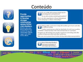 Implementação de ideiasRealize um retiro de um dia. Use ideias de associados.Antes de alterar o Regimento Interno, teste novas ideias.