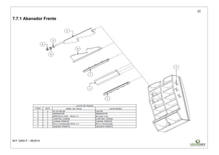 22
M.P. Q400 P – 06/2014
7.7.1 Abanador Frente
 